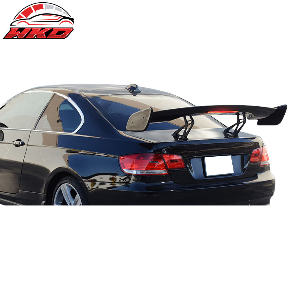 Universal 57" Inch GT Rear Trunk Spoiler Wing & LED Brake Light Gloss Black ABS