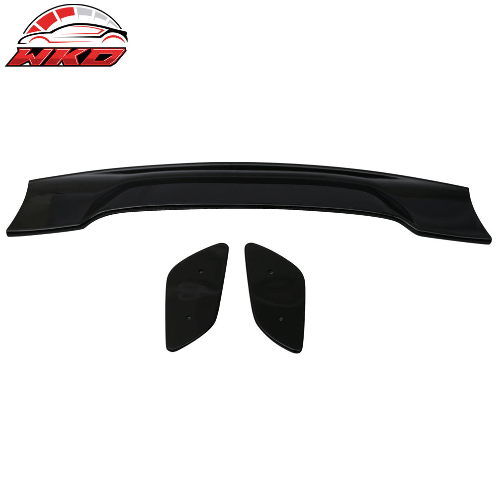 Universal 57" Inch GT Rear Trunk Spoiler Wing & LED Brake Light Gloss Black ABS