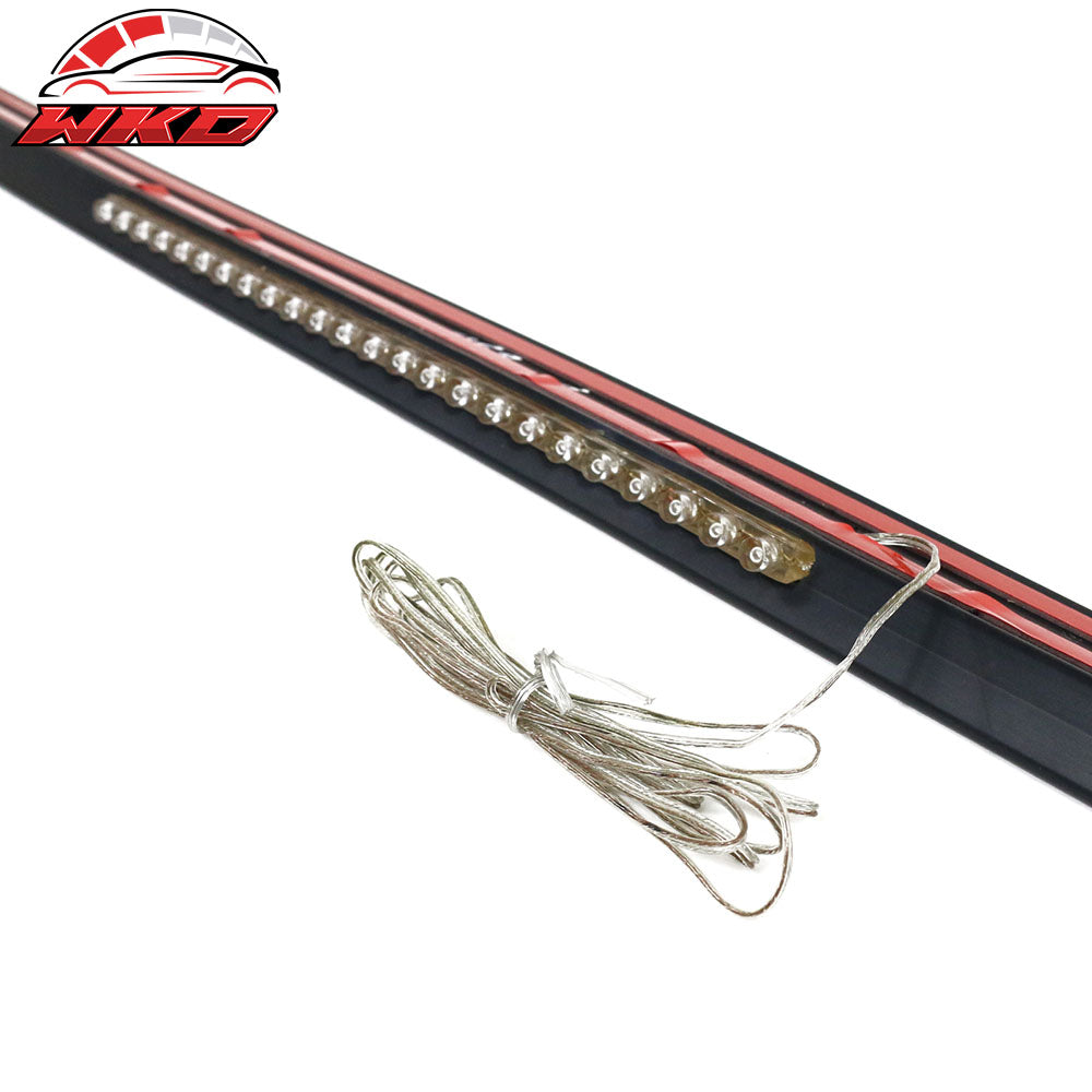 35" PU Rear Trunk Lip Spoiler Wing Tail M3 Style LED Brake Light