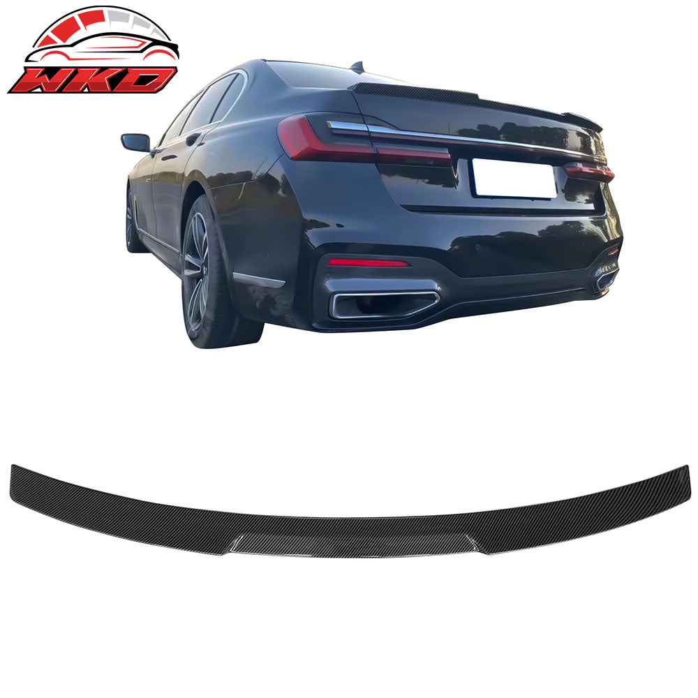 Fits 20-22 BMW G12 7-Series 740i 750Li Rear Trunk Spoiler Carbon Fiber Print ABS