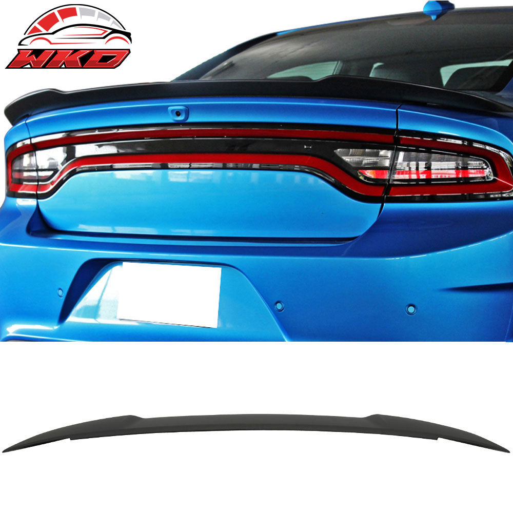 Fits 15-23 Dodge Charger SRT Style Matte Black Rear Trunk Spoiler Wing Lip ABS