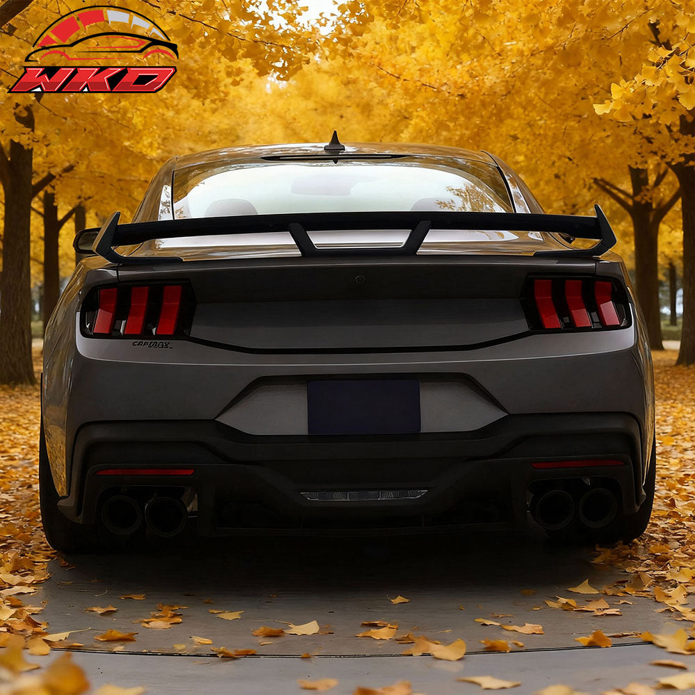Fits 24-26 Ford Mustang 7th Gen S650 Dark Horse Matte Black Trunk Spoiler ABS
