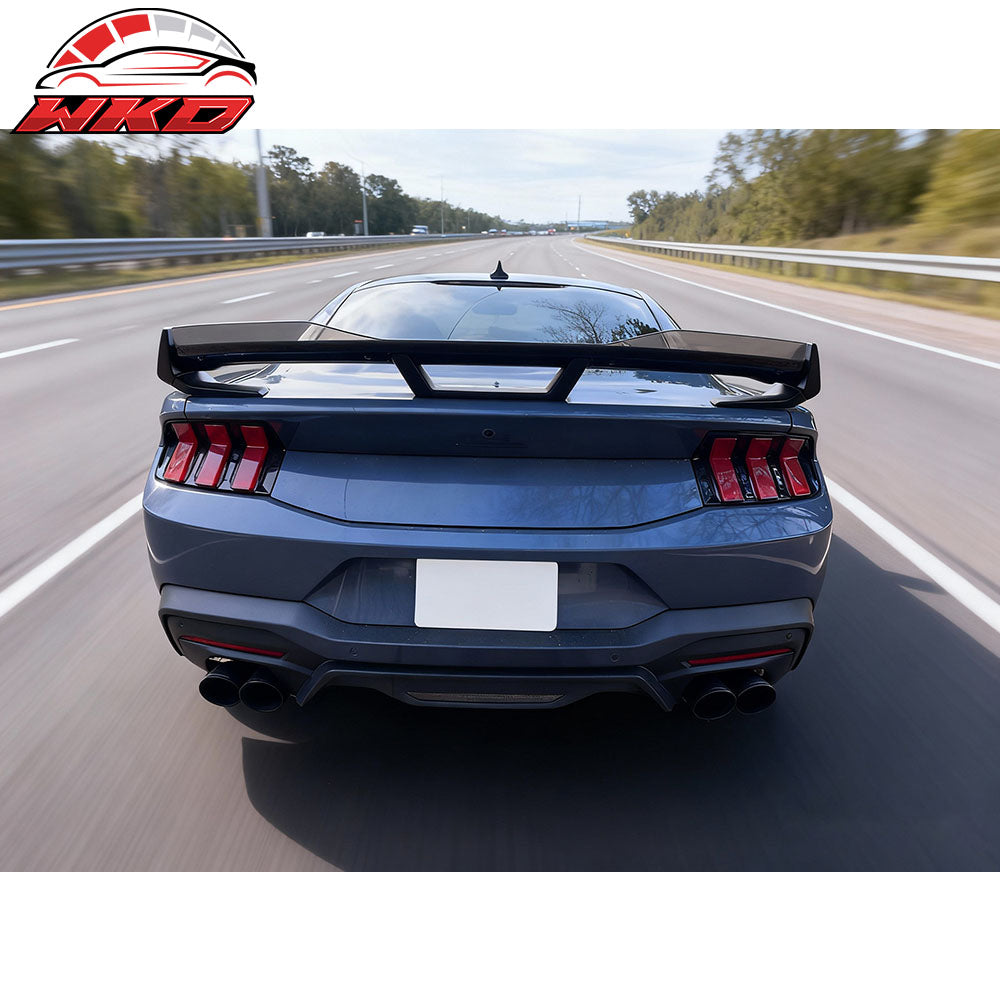 Fits 24-26 Ford Mustang 7th Gen S650 Dark Horse Matte Black Trunk Spoiler ABS