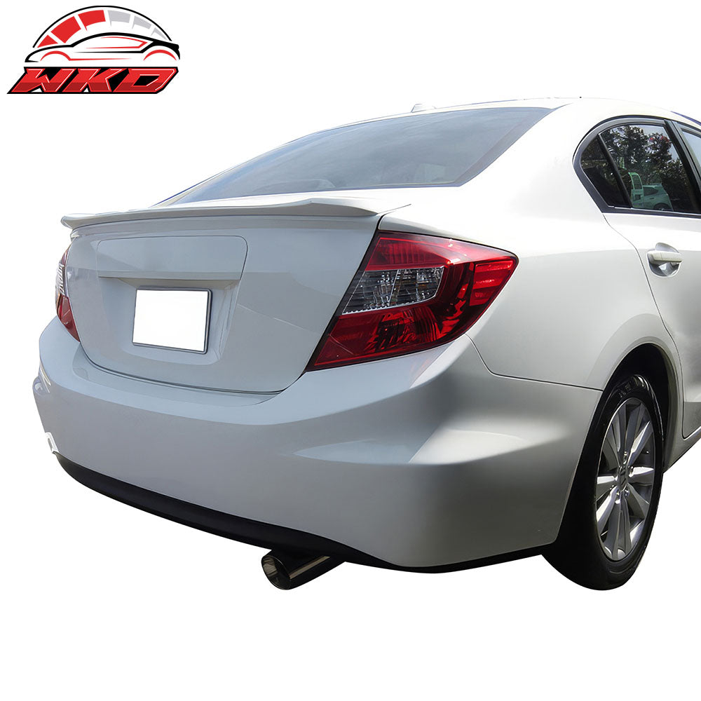 Fits 12-15 Honda Civic 9th Sedan Modulo Style Trunk Spoiler Painted #NH578 White