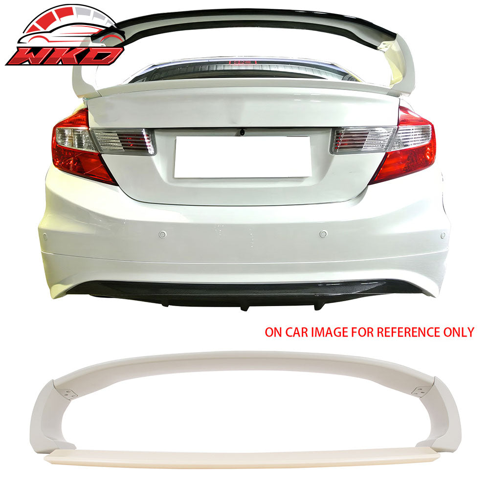 Fits 12-15 Honda Civic 9th Gen Sedan RR Style Rear Trunk Spoiler Unpainted Beige