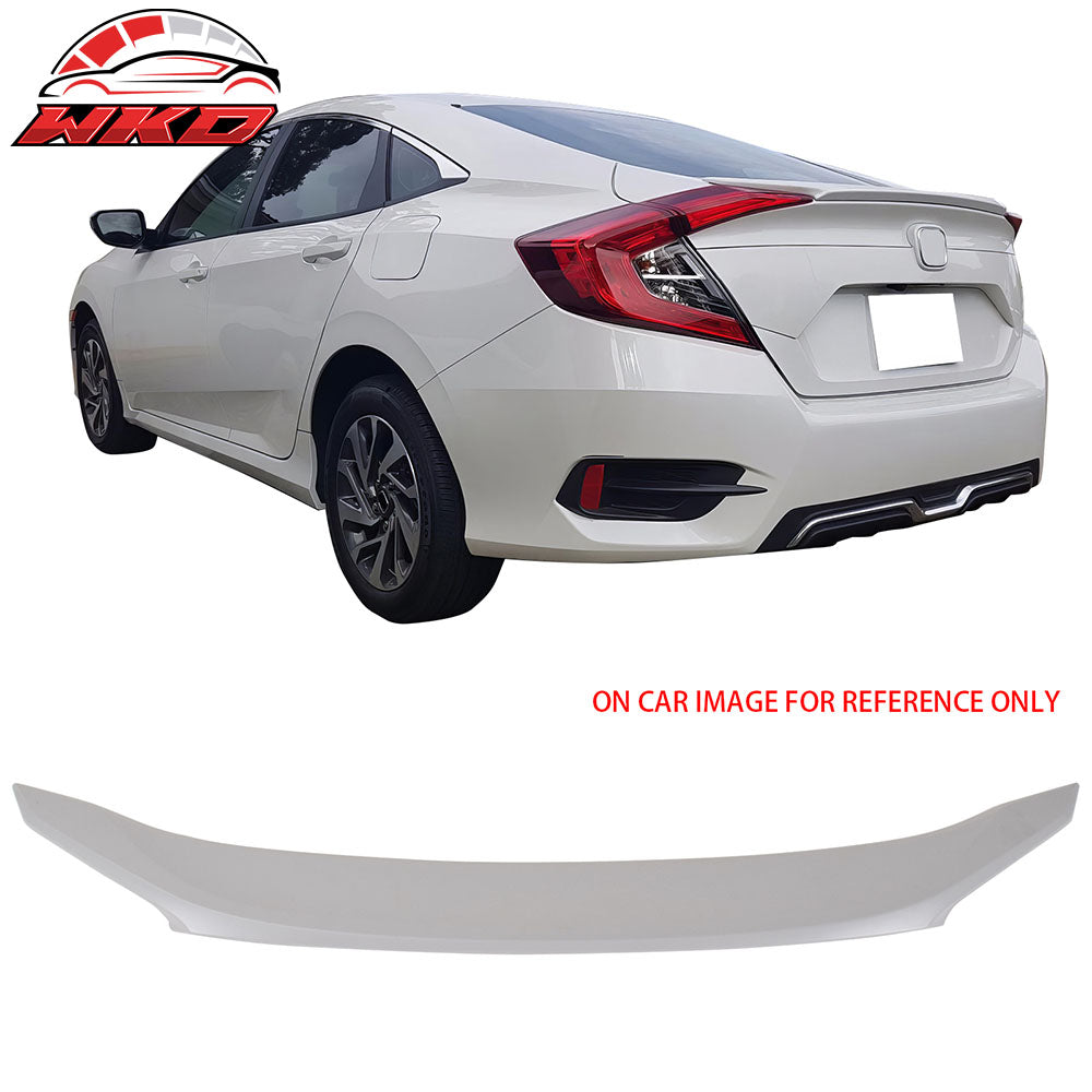 Fits 16-21 Honda Civic 10th Gen Sedan OE Style Rear Trunk Spoiler Unpainted Gray