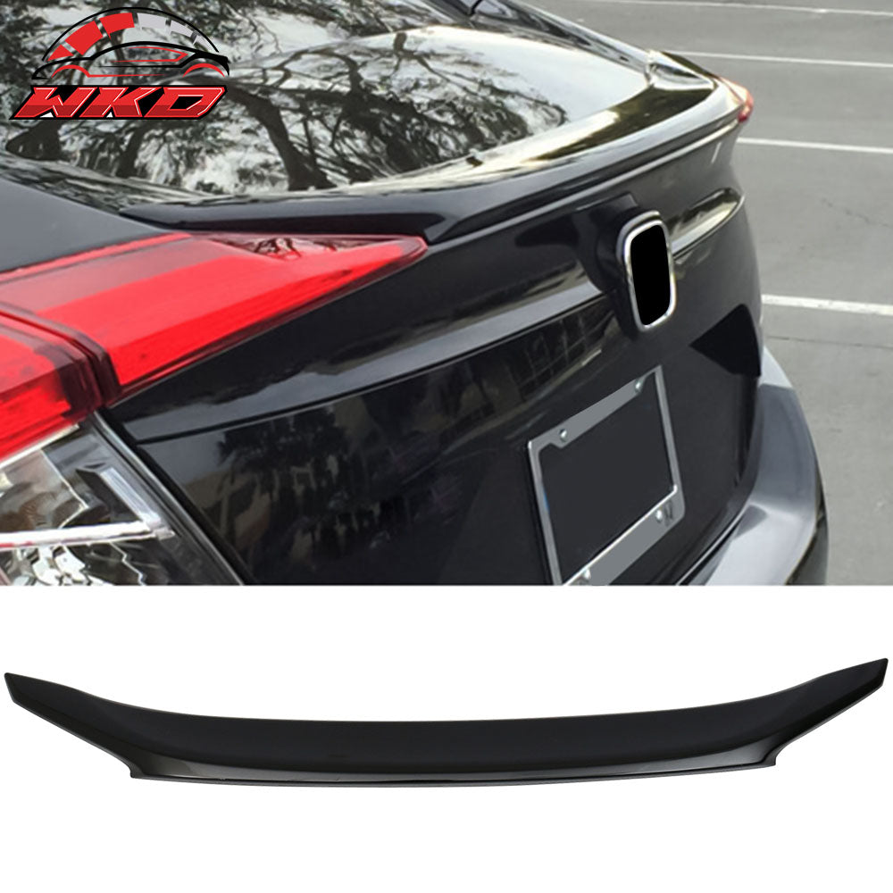 16-21 Honda Civic X Sedan OE Trunk Spoiler Painted Crystal Black Pearl # NH731P