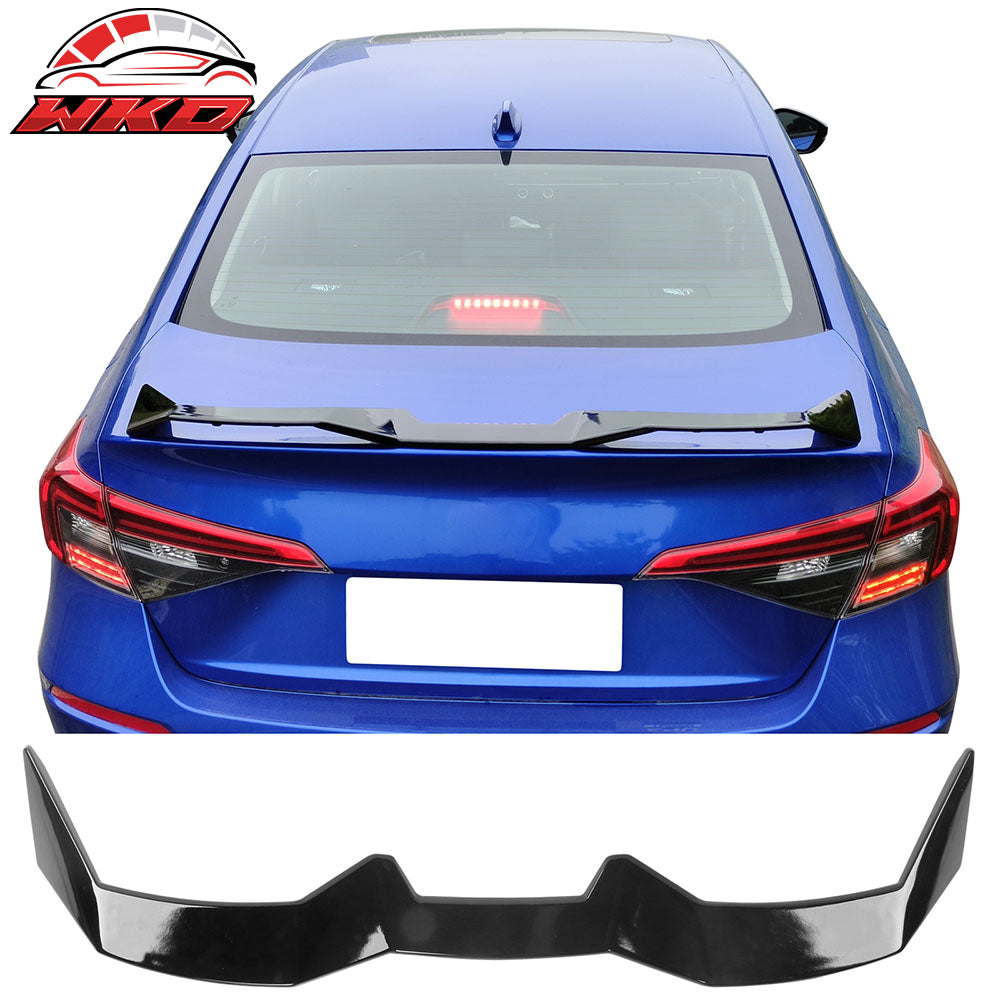 Fits 22-25 Honda Civic Sedan 4-Door Seagull Style Gloss Black ABS Trunk Spoiler