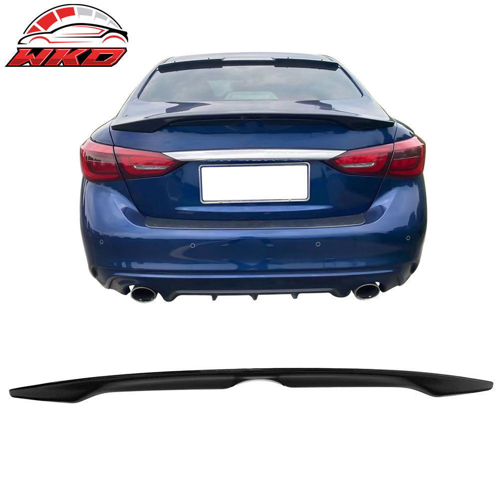 Fits 14-24 Infiniti Q50 OE Factory Style Gloss Black ABS Rear Trunk Spoiler Wing