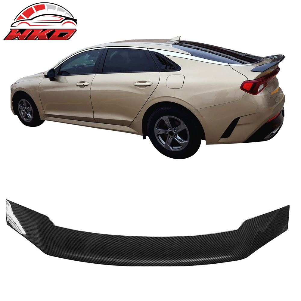 Fits 21-24 Kia K5 Trunk Spoiler R Style ABS Rear Wing Carbon Fiber Print Decklid
