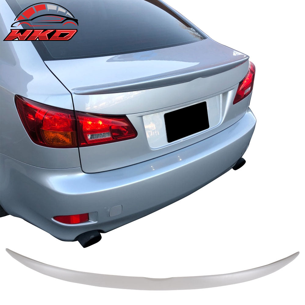 Fits 06-13 Lexus IS250 2nd Sedan OE Style Rear Trunk Spoiler Wing Unpainted Gray