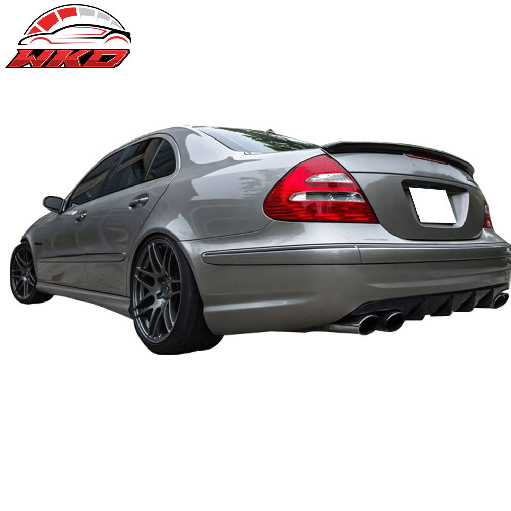 Fits 03-09 Benz E-Class W211 AMG Style Matte Black Rear Trunk Spoiler Wing Lip