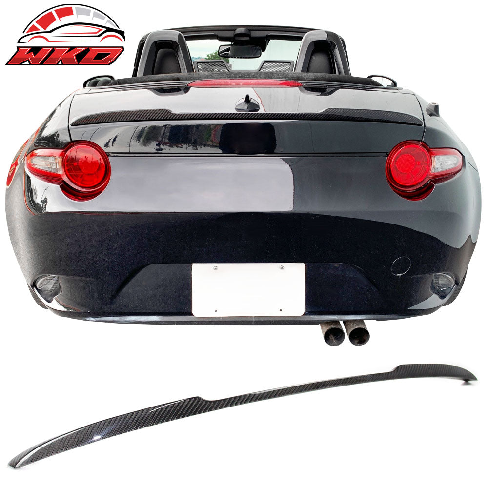 Fits 16-25 Mazda MX-5 Miata ND V Style Rear Trunk Spoiler Wing Carbon Fiber CF