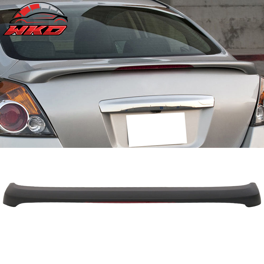 Fits 07-12 Nissan Altima 4Dr Sedan OE Trunk Spoiler & LED Light ABS Matte Black