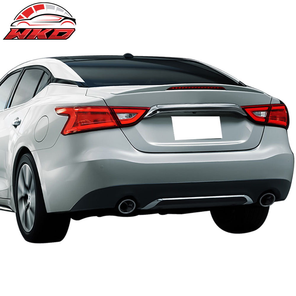 Fits 16-23 Nissan Maxima Trunk Spoiler OE Style Gray Rear Wing ABS LED Boot Trim