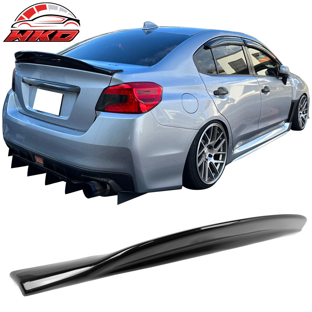 Fit 15-21 Subaru WRX STI PSM Style Rear Trunk Spoiler Painted #D4S Crystal Black