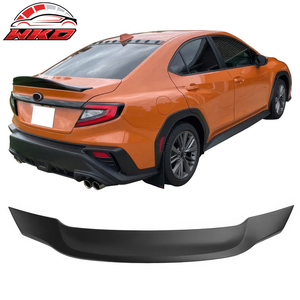 Fits 22-25 Subaru WRX 5th Sedan R Style Matte Black Rear Trunk Spoiler Wing ABS