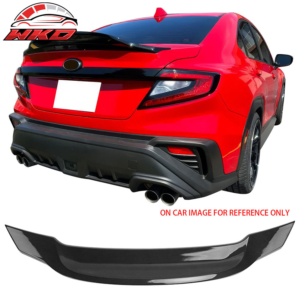 Fits 22-25 Subaru WRX 5th R Style Carbon Fiber Print Rear Trunk Spoiler Wing ABS