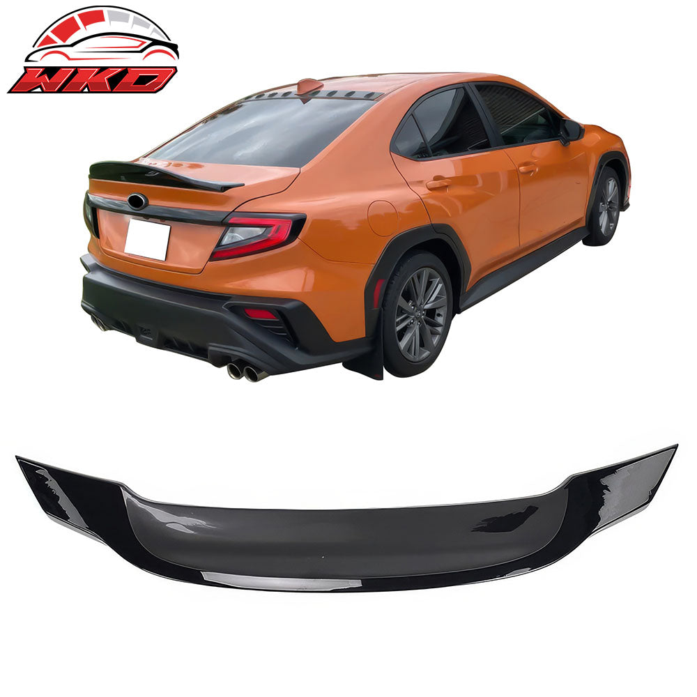 Fits 22-25 Subaru WRX 5th Sedan R Style Gloss Black Rear Trunk Spoiler Wing ABS