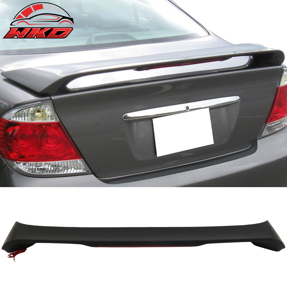 Fits 02-06 Toyota Camry OE Factory Style Matte Black LED Rear Trunk Wing Spoiler