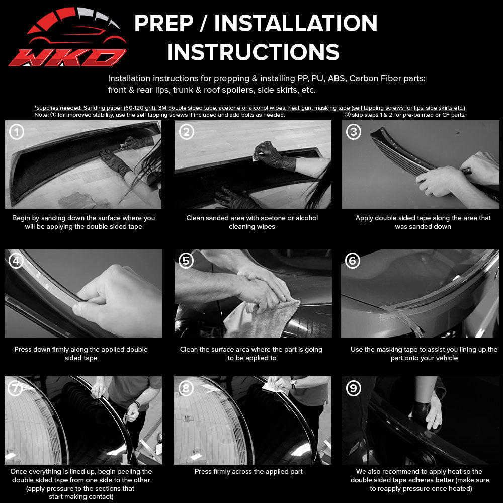 Fits 18-24 Toyota Camry MD Style Rear Trunk Spoiler Gloss Black W/Chrome Trim