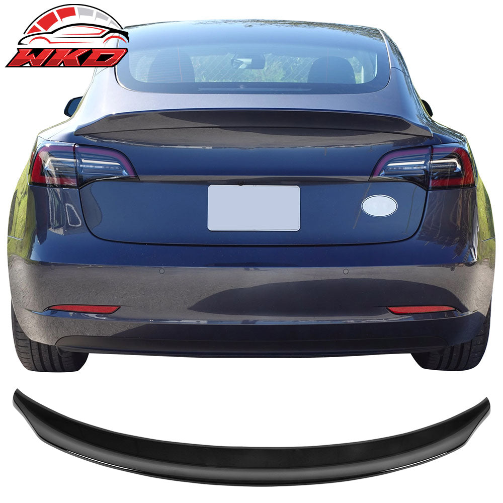 Fits 17-23 Tesla Model 3 J Style Gloss Black Rear Trunk Spoiler Tail Wing Lip