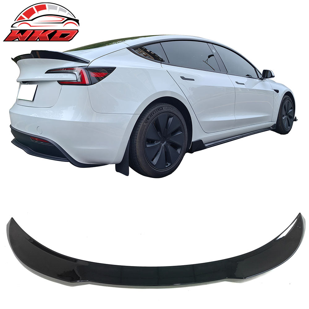 Fits 17-25 Tesla Model 3 Performance Rear Trunk Spoiler Wing Gloss Black - ABS