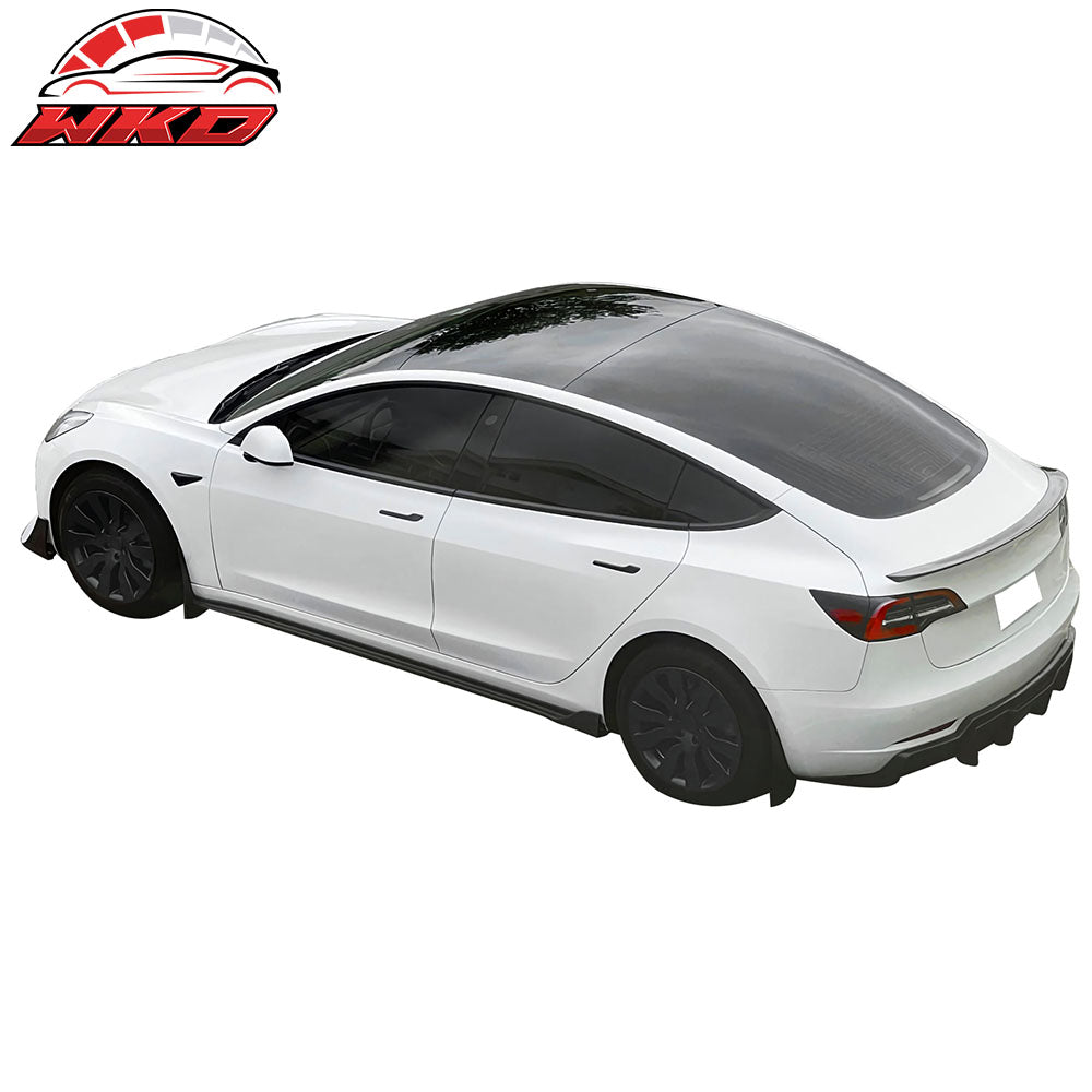Fits 17-23 Tesla Model 3 IKON Style Rear Trunk Spoiler Wing Real Carbon Fiber