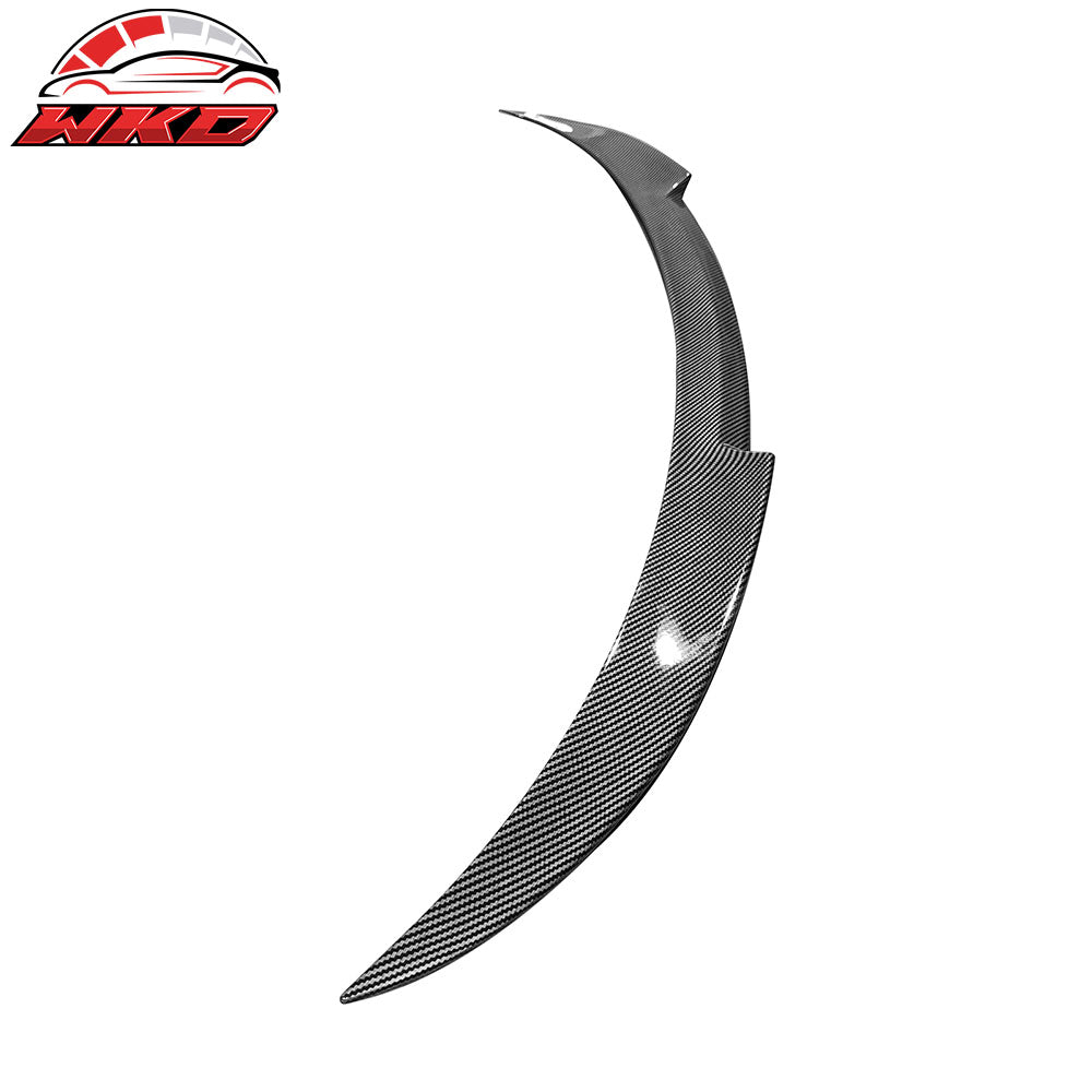 Fits 24-25 Tesla Model 3 V Style Trunk Spoiler Wing Lip Carbon Fiber Print ABS