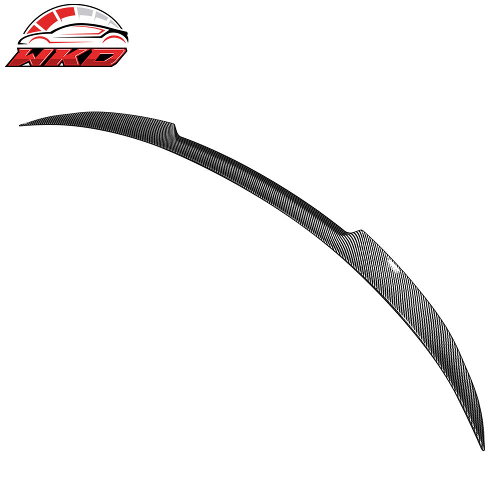 Fits 24-25 Tesla Model 3 V Style Trunk Spoiler Wing Lip Carbon Fiber Print ABS