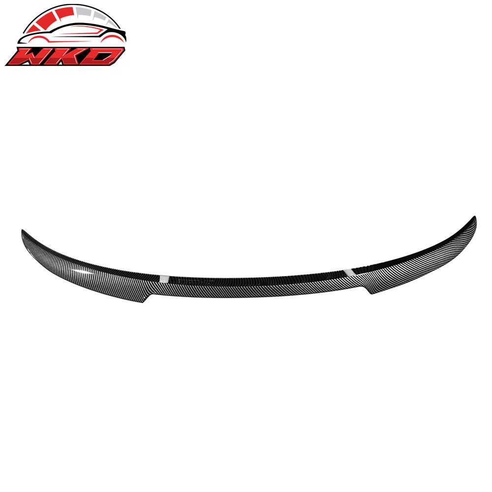 Fits 24-25 Tesla Model 3 V Style Trunk Spoiler Wing Lip Carbon Fiber Print ABS