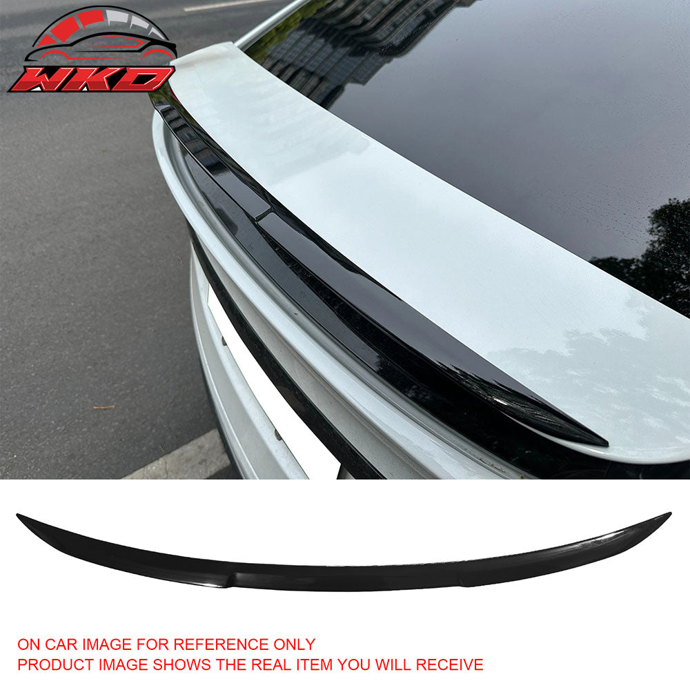 Fits 16-25 Tesla Model X V Style Rear Trunk Decklid Spoiler Wing Lip Gloss Black
