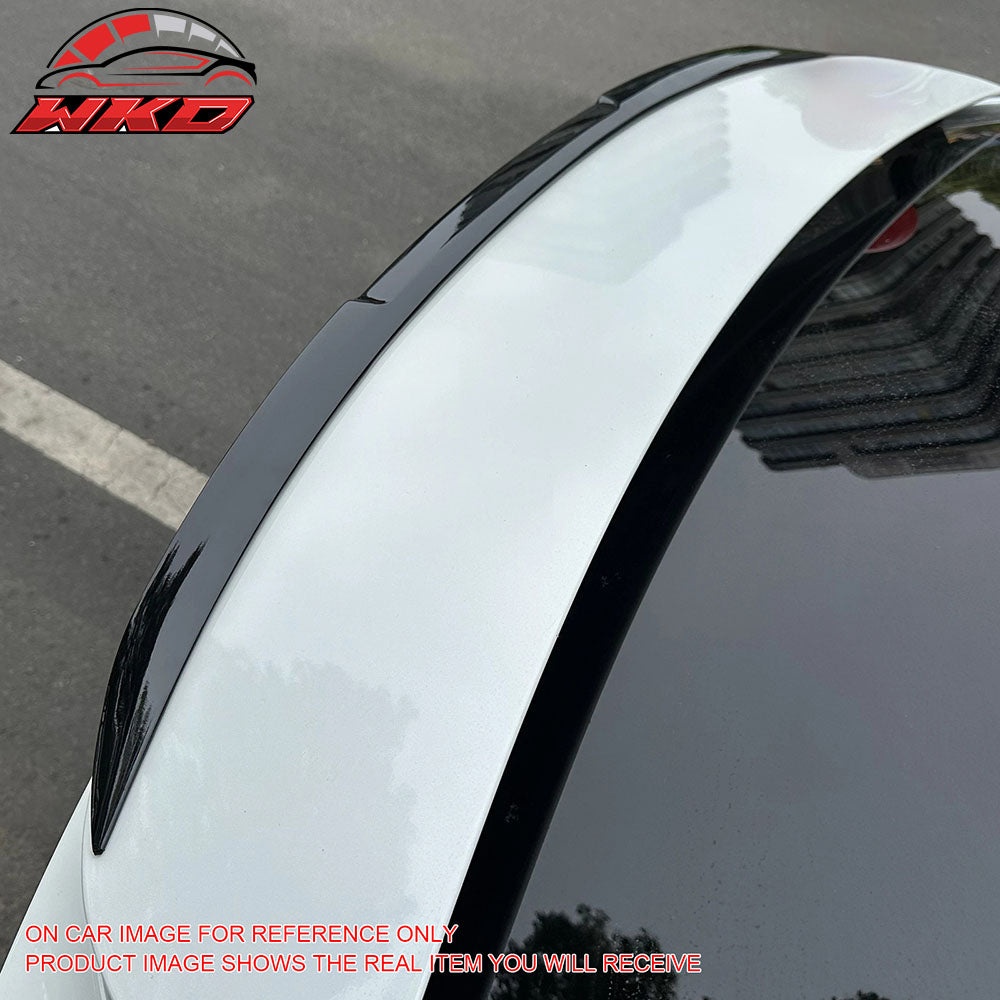 Fits 16-25 Tesla Model X V Style Rear Trunk Decklid Spoiler Wing Lip Gloss Black