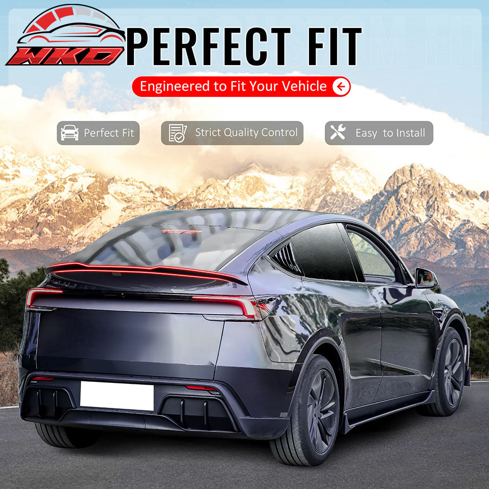 Fits 25-26 Tesla Model Y Juniper Trunk Spoiler Carbon Fiber Print Rear Wing Trim