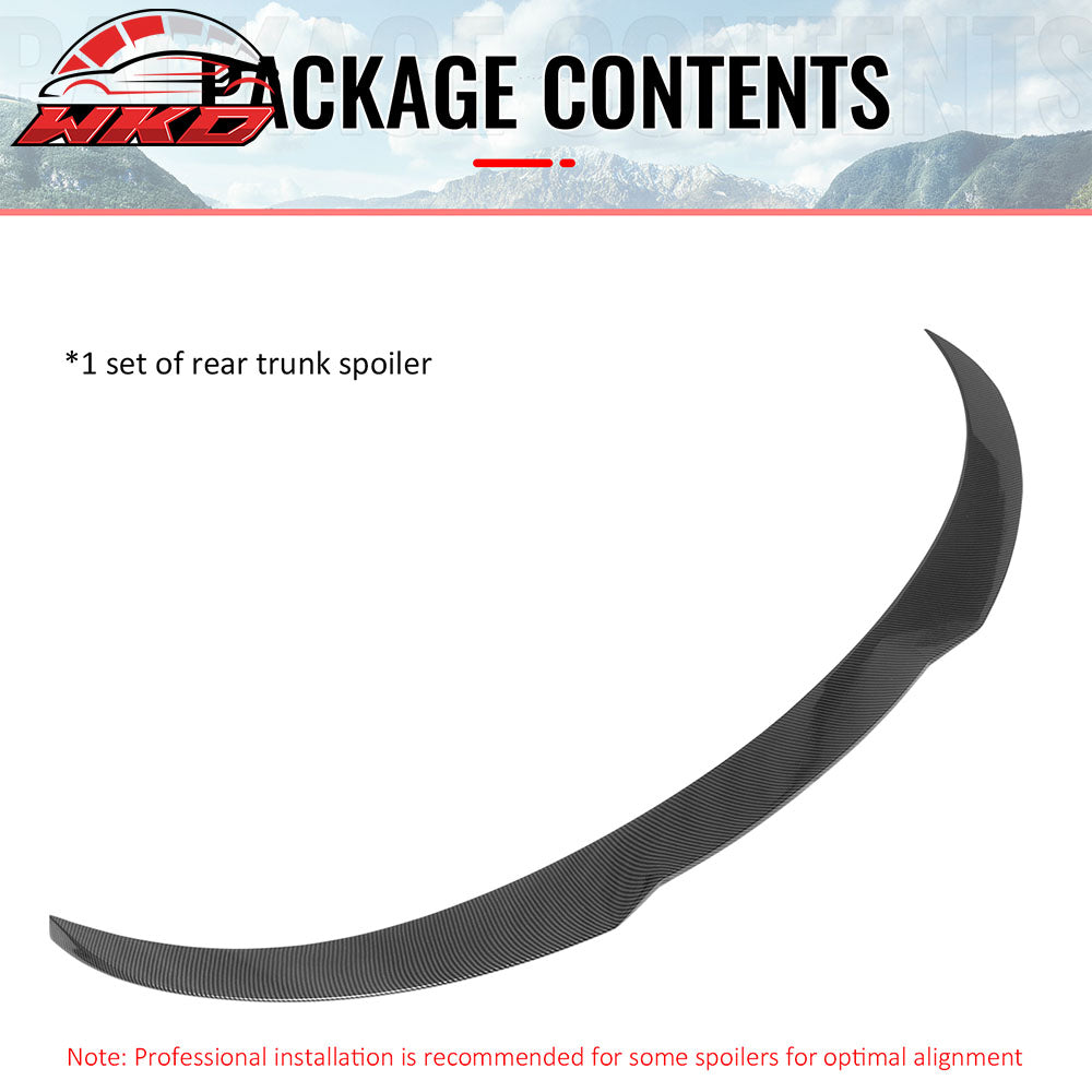 Fits 25-26 Tesla Model Y Juniper Trunk Spoiler Carbon Fiber Print Rear Wing Trim