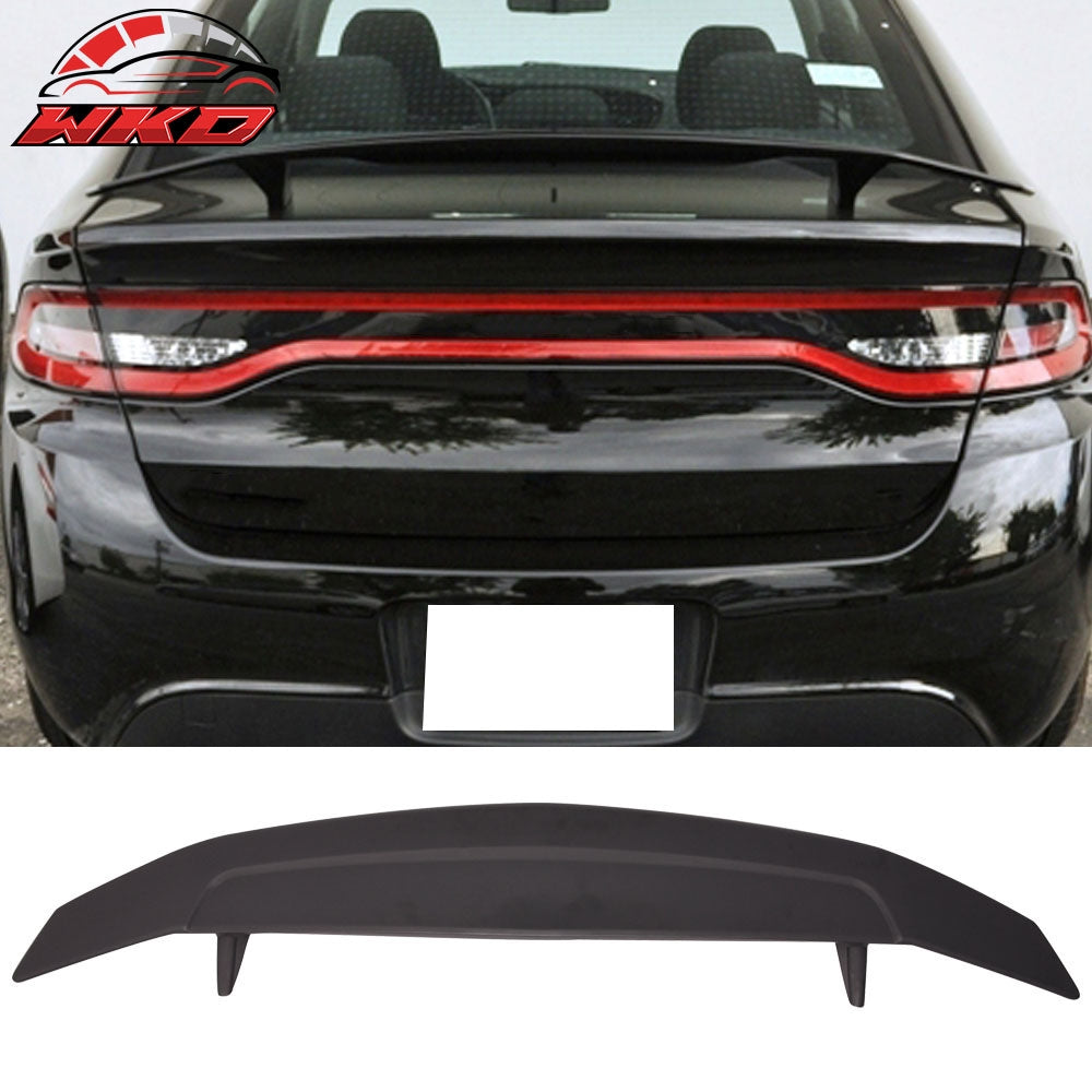 Universal 2 Post Rear Trunk Spoiler Wing Deck Lid Tail Trim Lip ABS Matte Black