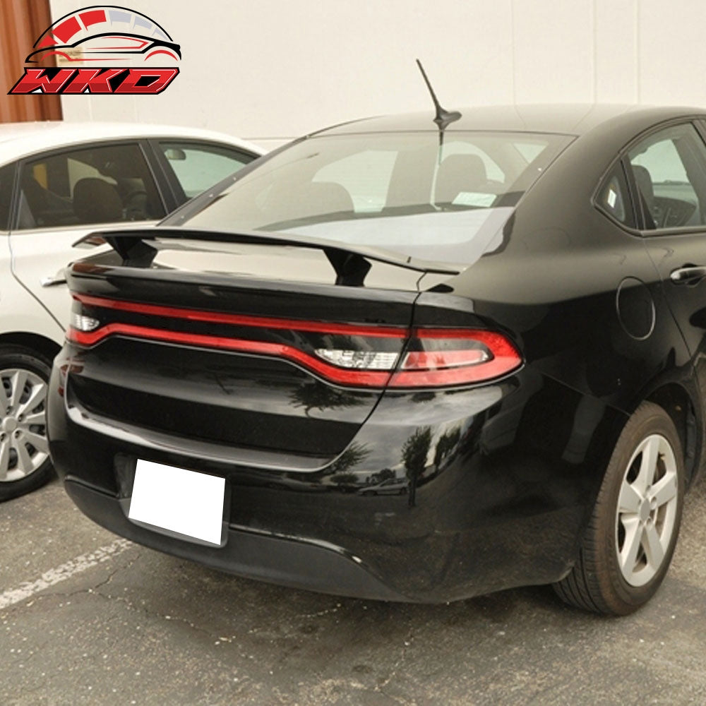 Universal 2 Post Rear Trunk Spoiler Wing Deck Lid Tail Trim Lip ABS Matte Black