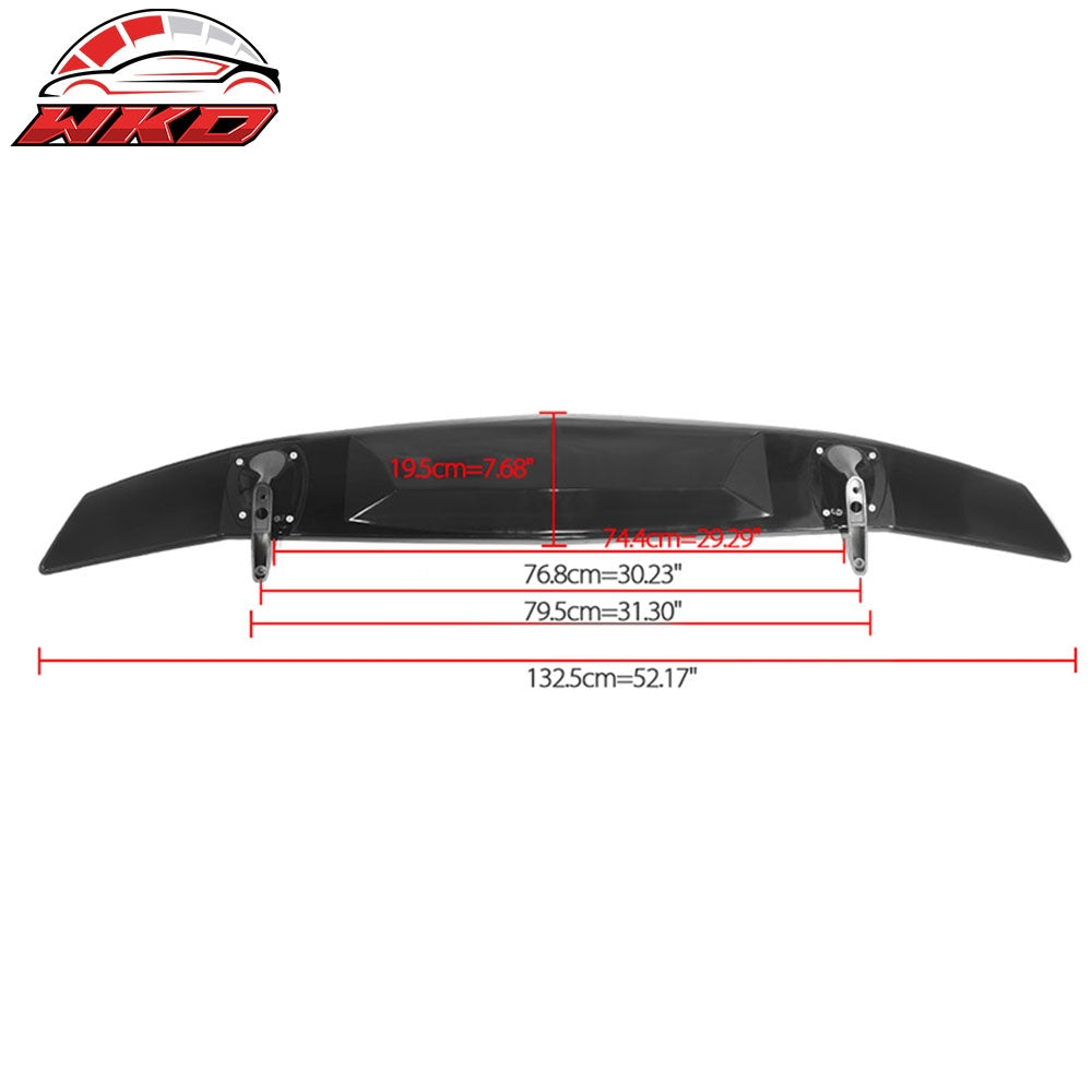 Universal 2 Post Rear Trunk Spoiler Wing Deck Lid Tail Trim Lip ABS Matte Black