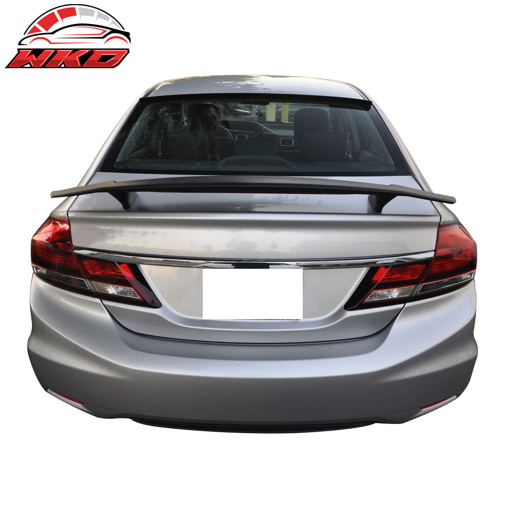 Fits 13-15 Honda Civic 4DR Sedan Rear Trunk Spoiler 2 Post Wing Lip Matte Black