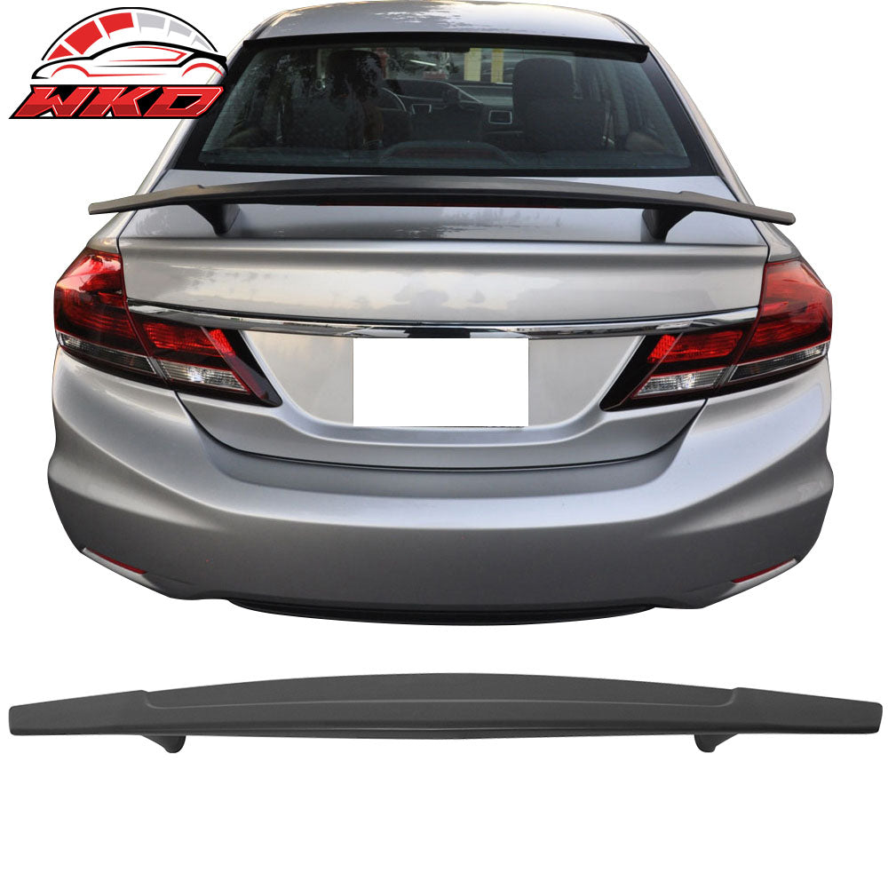 Fits 13-15 Honda Civic 4DR Sedan Rear Trunk Spoiler 2 Post Wing Lip Matte Black