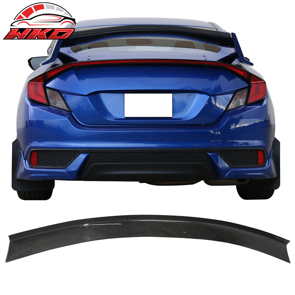 Fits 16-21 Civic Type R Gurney Flap Trunk Spoiler Carbon Fiber CF