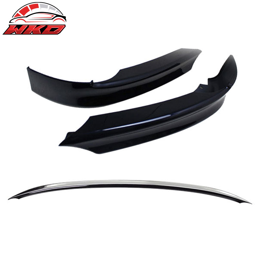 2006-08 BMW E90 Trunk Spoiler + Front Splitters Painted #475 Black Sapphire | Wholesale