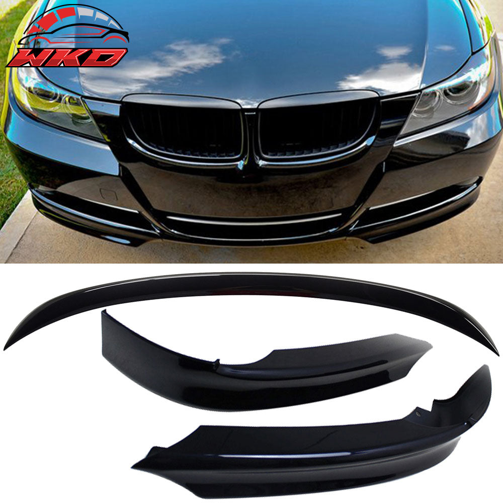 Fits 06-08 BMW E90 Trunk Spoiler + Front Splitters Painted #475 Black Sapphire