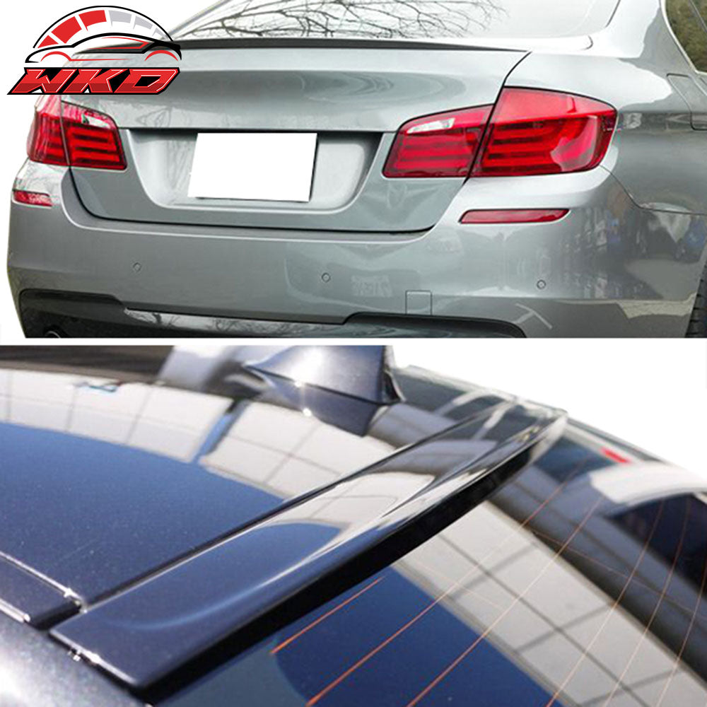 Fits 11-16 BMW 5 Series F10 Sedan M5 Style Trunk Spoiler + 3D Style Roof Spoiler