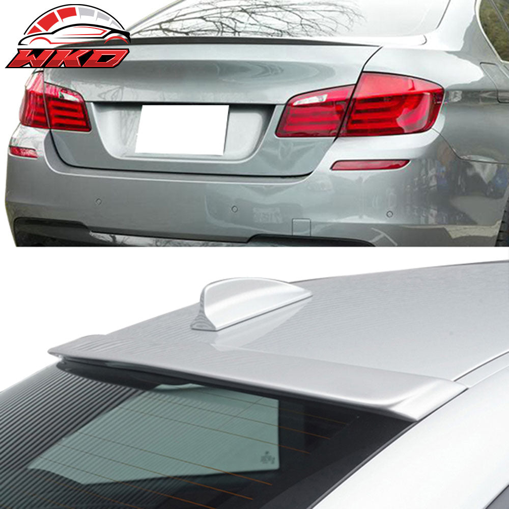 Fits 11-16 BMW 5 Series F10 Sedan M5 Style Trunk Spoiler + AC Style Roof Wing