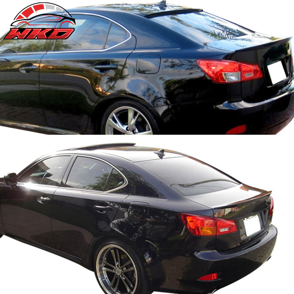 Fits 06-13 Lexus IS250 IS F OE Style Trunk + Roof Spoiler ABS Painted #202 Black