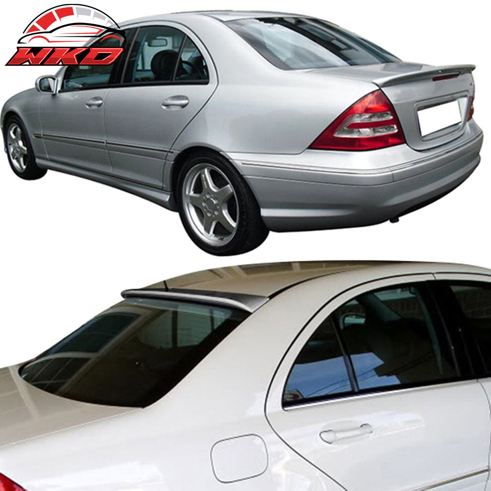 Fits 01-07 Benz W203 Sedan AMG Trunk Spoiler & L Type Roof Wing Unpainted ABS