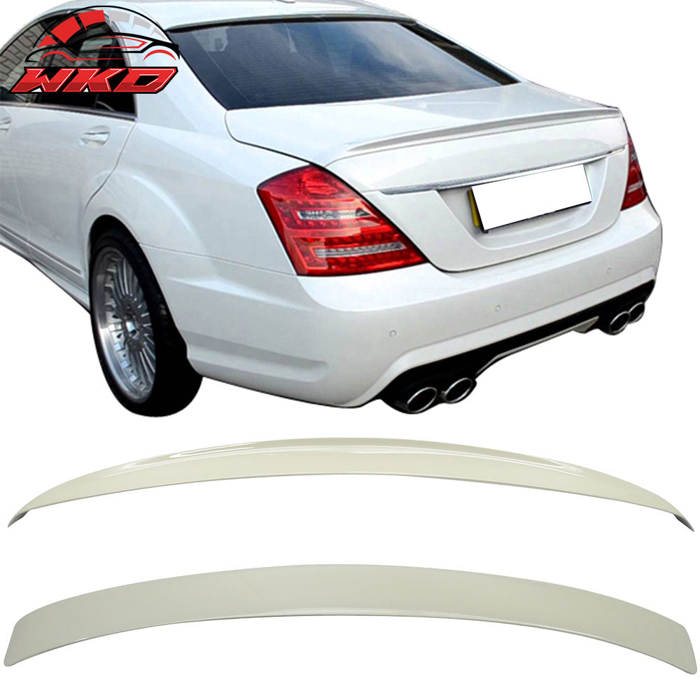 Fits 07-13 S Class W221 AMG Trunk Spoiler & Roof Wing Painted #650 Cirrus White