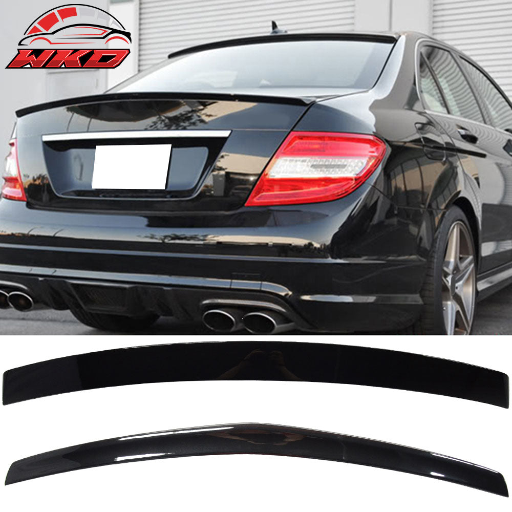 Fits 10-16 Benz W212 Sedan Trunk Spoiler + Roof Wing Painted #197 Obsidian Black