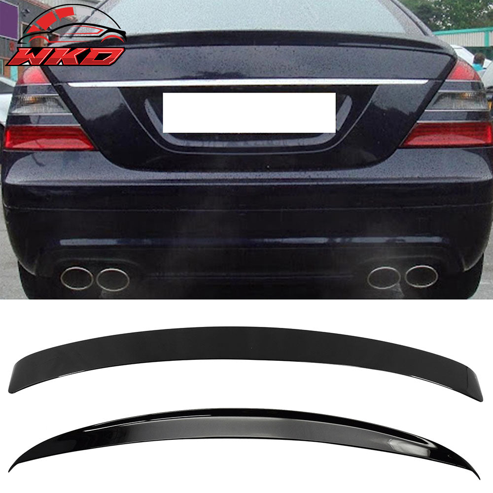 Fits 07-13 W221 Sedan AMG Trunk Spoiler & L Type Roof Wing Painted #040 Black